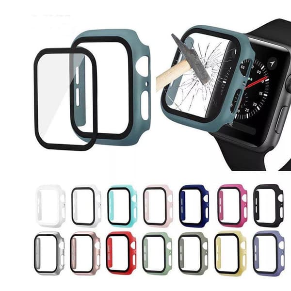 Apple Watch 38MM - Stilig - Stötdämpande Skal + Härdat Glas - 2in1
