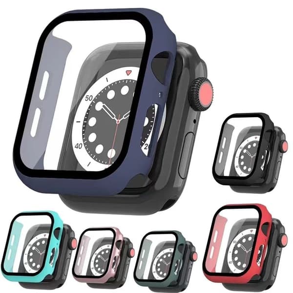 Apple Watch 38MM - Stilig - Stötdämpande Skal + Härdat Glas - 2in1 Grå
