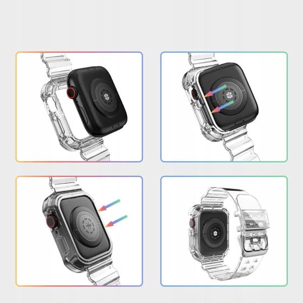 APPLE WATCH REM + SKYDDSVÄSKA SE 9 8 7 6 5 4 3 2 1 / 45 44 42 mm