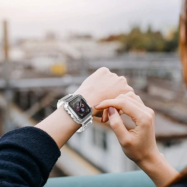 APPLE WATCH REM + SKYDDSVÄSKA SE 9 8 7 6 5 4 3 2 1 / 45 44 42 mm