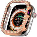 Miniatyrbild 1 av 5: För A Watch Series 10 42mm Fodral Skal Ram Bling Rhinestone Decor - Rose Gold