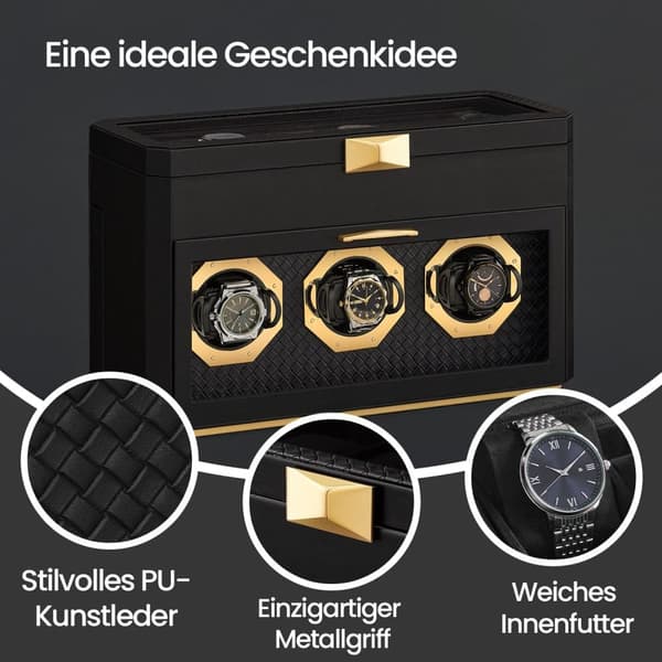 Klockask, SONGMICS HOME RONNE JWB026B01, 16.2x40x25.3 cm, Svart