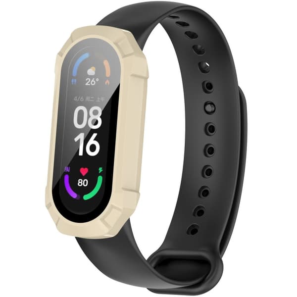 Bizon Case AntiShock -lasinen suojakuorisarja, Xiaomi Mi Band 7, valkoinen