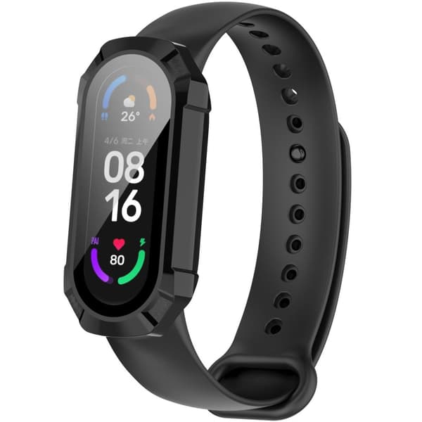 Bizon Case AntiShock -lasinen suojakuorisarja, Xiaomi Mi Band 7, musta