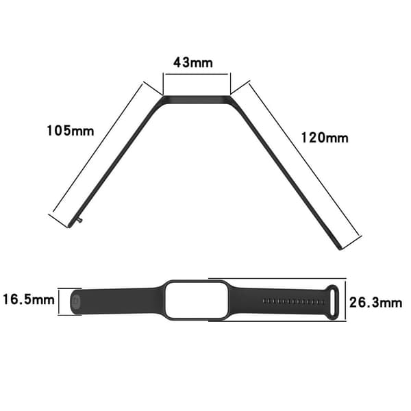 Bizon-armband + fodral Watch Dots för Xiaomi Redmi Smart Band 2 / Xiaomi Mi Band 8 Active, svart