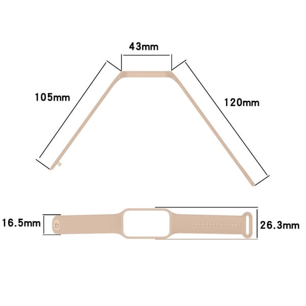 Bizon-rem + fodral Watch Dots för Xiaomi Redmi Smart Band 2 / Xiaomi Mi Band 8 Active, ljusrosa