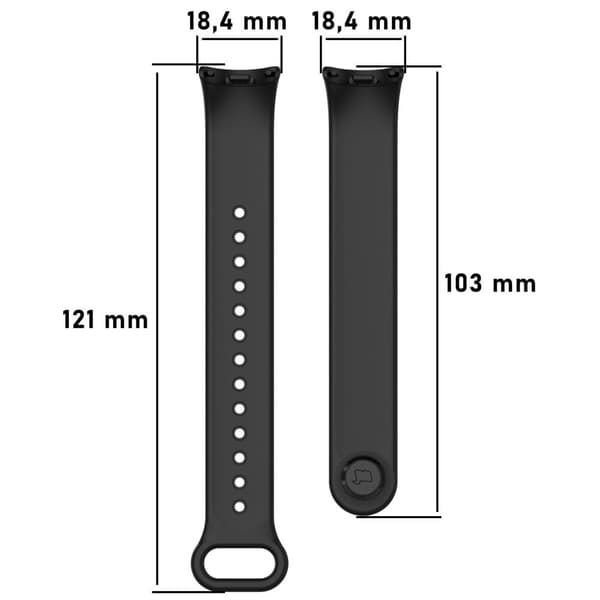 Bizon Strap Watch Dots för Xiaomi Mi Smart Band 8, Svart