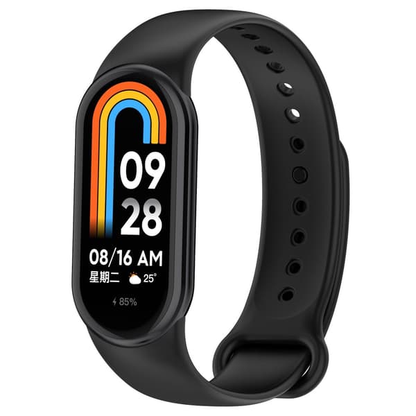 Bizon Strap Watch Dots för Xiaomi Mi Smart Band 8, Svart