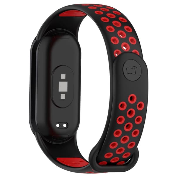 Bizon Strap Watch Octo Xiaomi Mi Smart Band 8:lle, musta/punainen