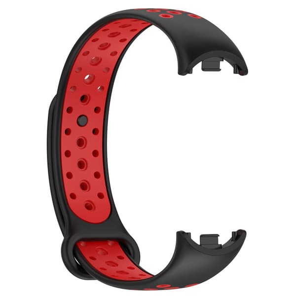 Bizon Strap Watch Octo Xiaomi Mi Smart Band 8:lle, musta/punainen