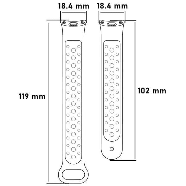 Bizon Strap Watch Octo Xiaomi Mi Smart Band 8:lle, musta/punainen