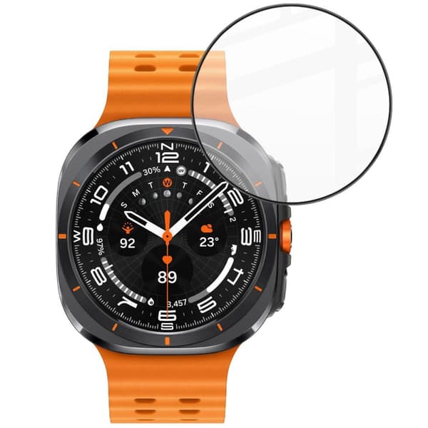 Bizon Glass Watch Edge Hybrid til Galaxy Watch Ultra 47mm, Sort
