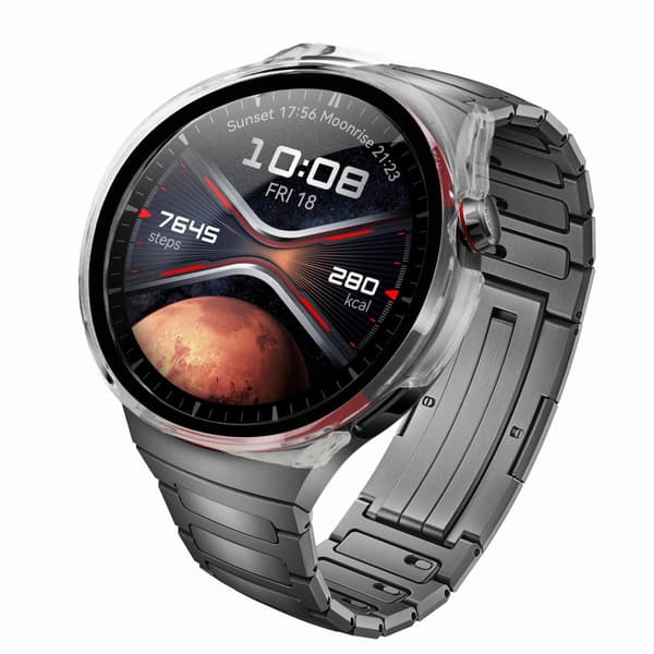 Bizon-etui+glasur til Huawei Watch 4 Pro Space Edition, gennemsigtig