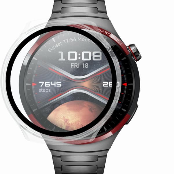 Bizon-etui+glasur til Huawei Watch 4 Pro Space Edition, gennemsigtig