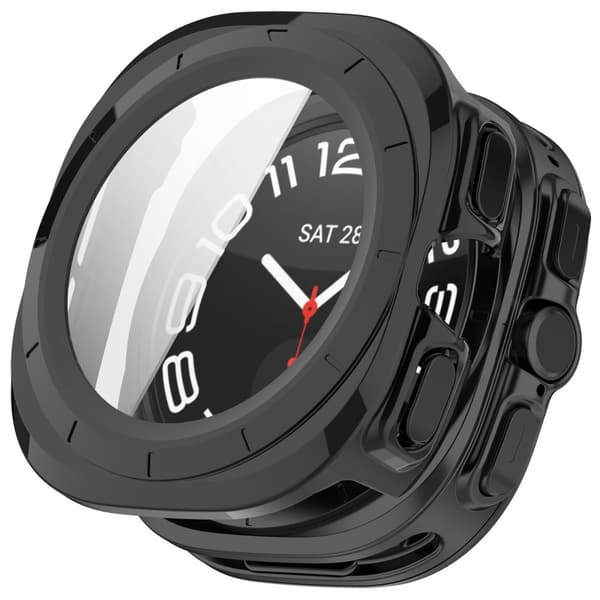 Bizon-fodral + glasklocka för Galaxy Watch Ultra 47mm, svart