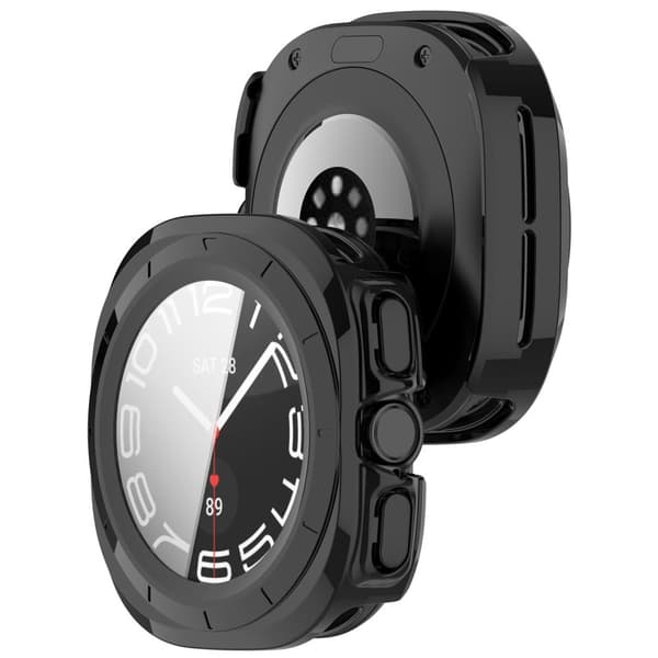 Bizon-fodral + glasklocka för Galaxy Watch Ultra 47mm, svart