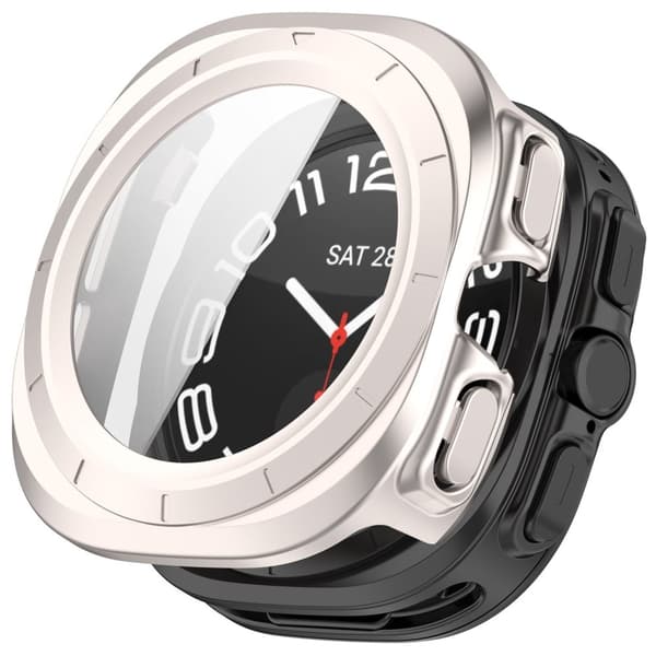 Bizon-kotelo + lasikello Galaxy Watch Ultralle 47 mm, läpinäkyvä