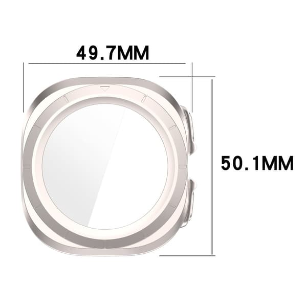 Bizon-kotelo + lasikello Galaxy Watch Ultralle 47 mm, läpinäkyvä