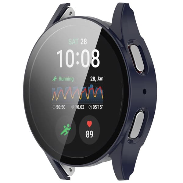 Bizon-fodral + glasklocka för Galaxy Watch 7 44mm, blå