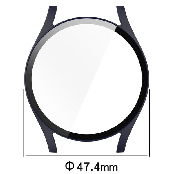 Bizon-fodral + glasklocka för Galaxy Watch 7 44mm, blå