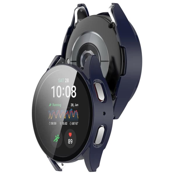 Bizon-fodral + glasklocka för Galaxy Watch 7 44mm, blå