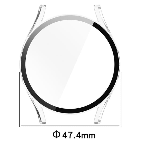 Bizon-fodral+glasklocka för Galaxy Watch 7 44mm, transparent