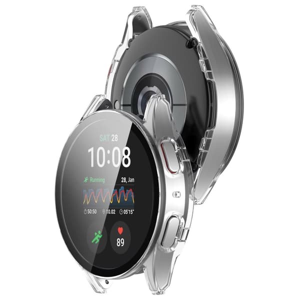 Bizon-fodral+glasklocka för Galaxy Watch 7 44mm, transparent