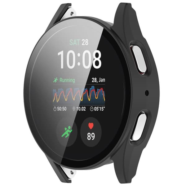 Bizon-fodral + glasklocka för Galaxy Watch 7 44mm, mattsvart