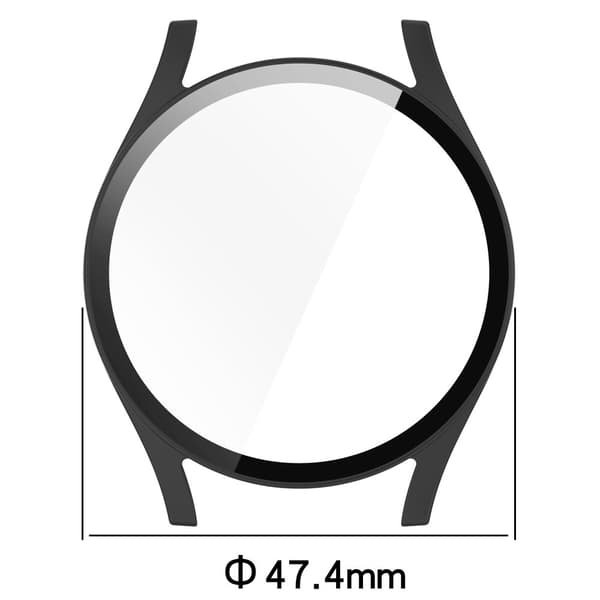 Bizon-fodral + glasklocka för Galaxy Watch 7 44mm, mattsvart