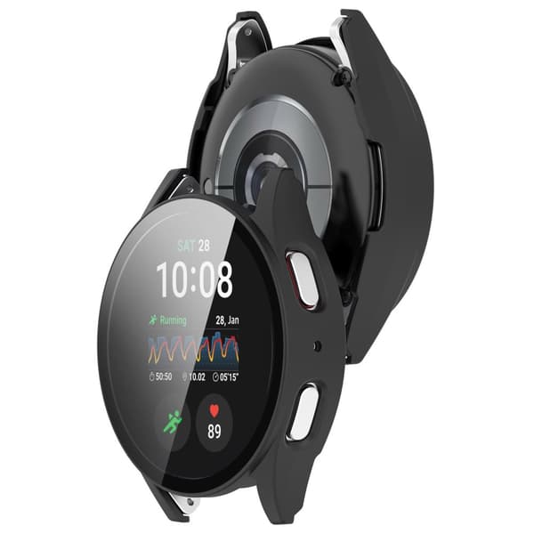 Bizon-fodral + glasklocka för Galaxy Watch 7 44mm, mattsvart