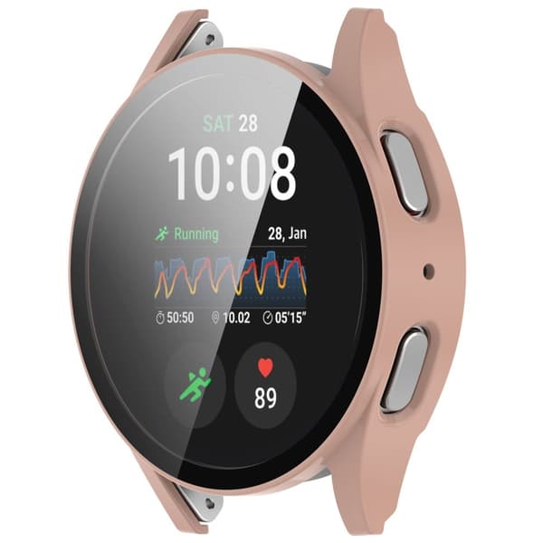 Bizon-fodral + glasklocka för Galaxy Watch 7 40mm, rosa