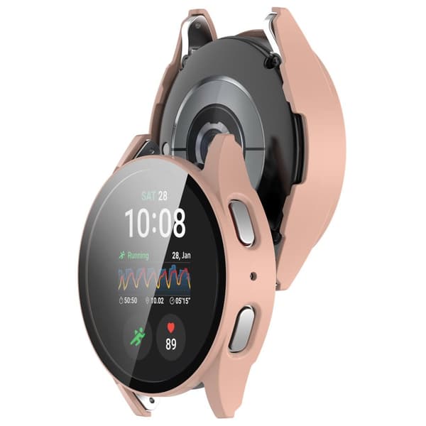Bizon-fodral + glasklocka för Galaxy Watch 7 40mm, rosa