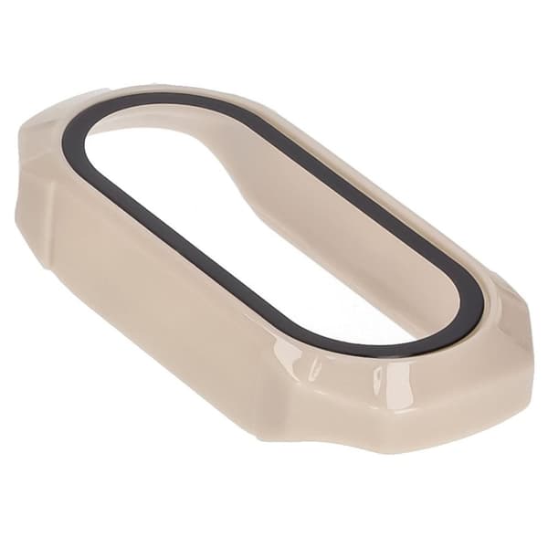 Bizon-fodral + glasklocka för Xiaomi Smart Band 9, beige