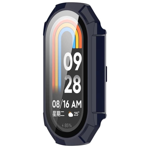 Bizon-fodral+glasklocka för Xiaomi Smart Band 9, blå