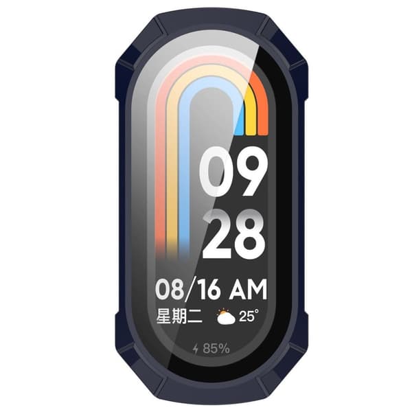 Bizon-fodral+glasklocka för Xiaomi Smart Band 9, blå