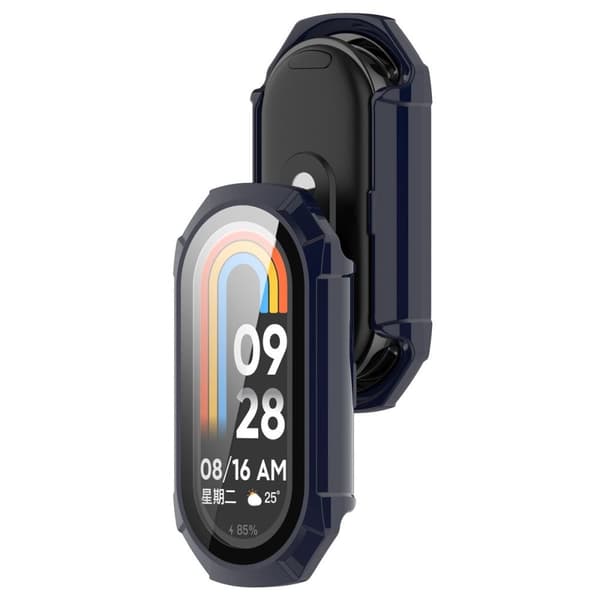 Bizon-fodral+glasklocka för Xiaomi Smart Band 9, blå