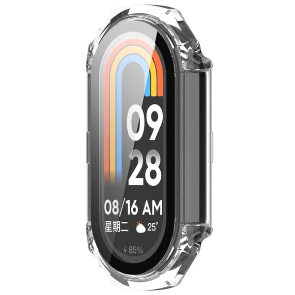 Bizon-fodral+glasklocka för Xiaomi Smart Band 9, transparent