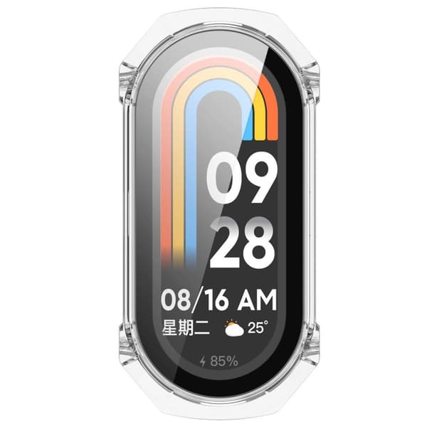 Bizon-fodral+glasklocka för Xiaomi Smart Band 9, transparent