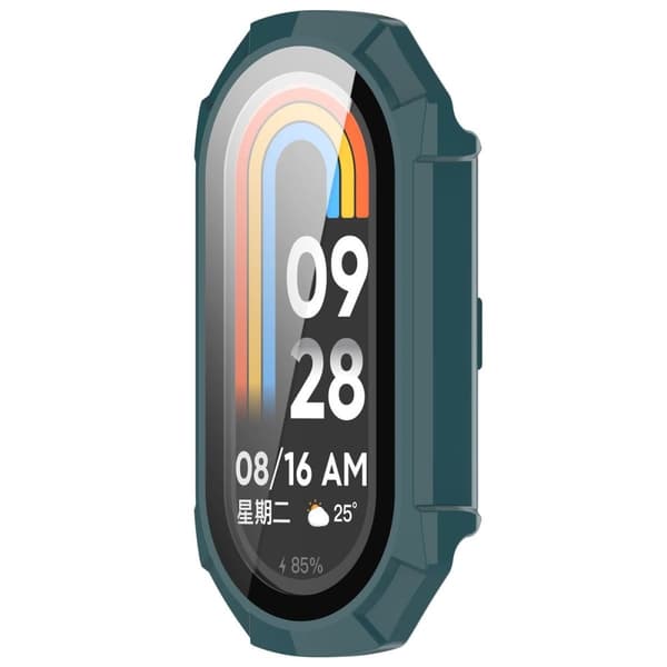 Bizon-fodral+glasklocka för Xiaomi Smart Band 9, grön