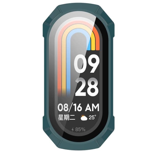 Bizon-fodral+glasklocka för Xiaomi Smart Band 9, grön