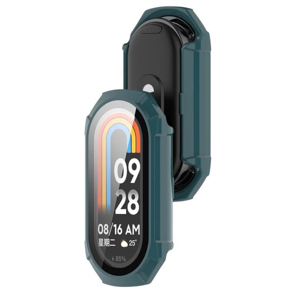 Bizon-fodral+glasklocka för Xiaomi Smart Band 9, grön