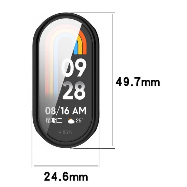 Bizon Case Watch Felipe Skärmskyddsfodral för Xiaomi Smart Band 9, Svart