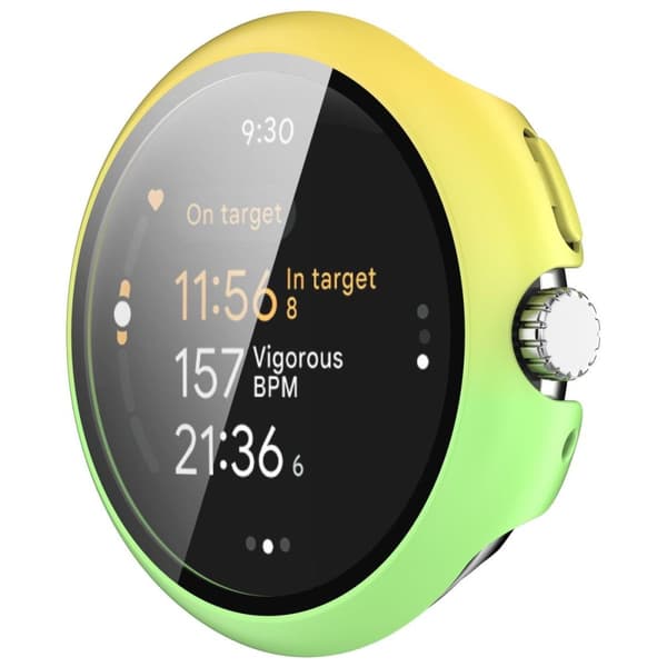 Bizon-kotelo + lasikello Google Pixel Watch 3:lle 45 mm, keltavihreä