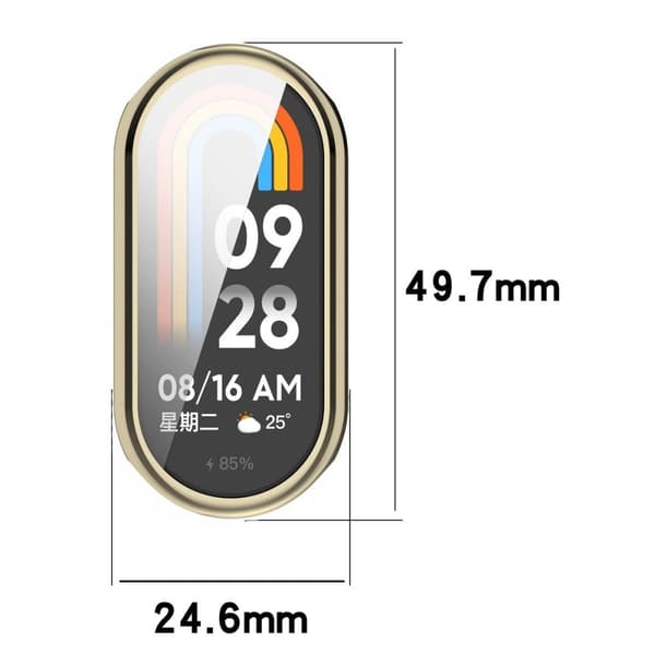 Bizon Case Watch Felipe -näytönsuoja Xiaomi Smart Band 9:lle, kulta