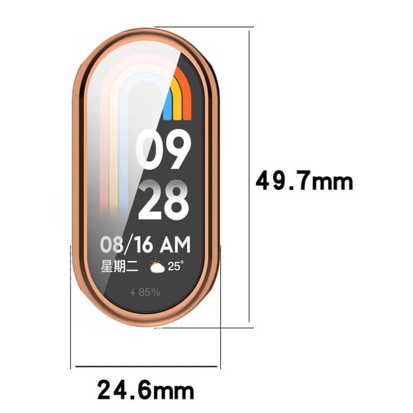 Bizon Case Watch Felipe Skärmskyddsfodral för Xiaomi Smart Band 9, Roséguld