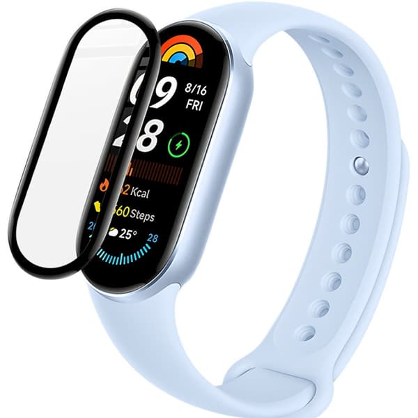Bizon Glass Watch Edge Hybrid Glas til Xiaomi Smart Band 9 / 9 NFC, Sort