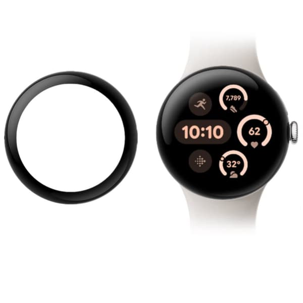 Bizon Glass Watch Edge Hybrid för Google Pixel Watch 3 41 mm, svart