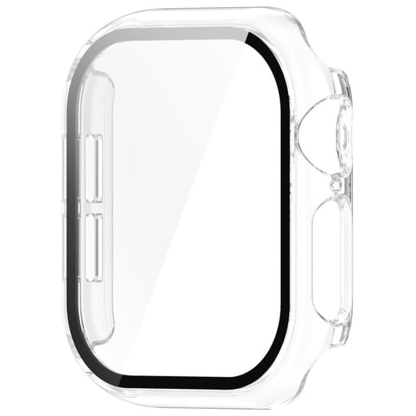 Bizon-fodral+glasklocka för Apple Watch 10 42mm, transparent
