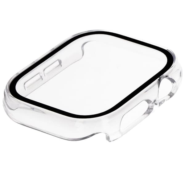 Bizon-fodral+glasklocka för Apple Watch 10 42mm, transparent