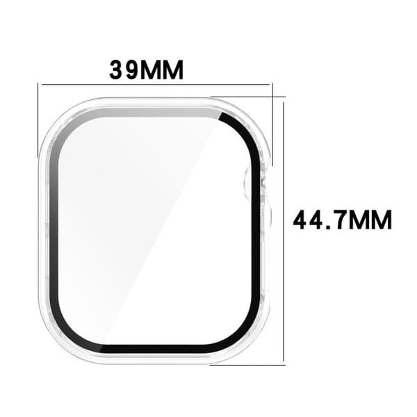 Bizon-fodral+glasklocka för Apple Watch 10 42mm, transparent